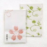 木版-和紙のポチ袋-桜と笹