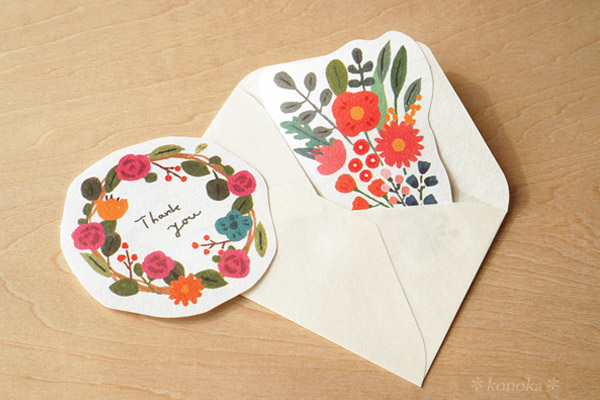 ミニギフトカード-花柄-和紙