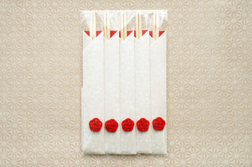 梅の花の箸袋-正月の祝い箸