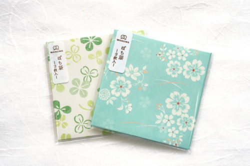 和紙のポチ袋 二つ折-草花柄